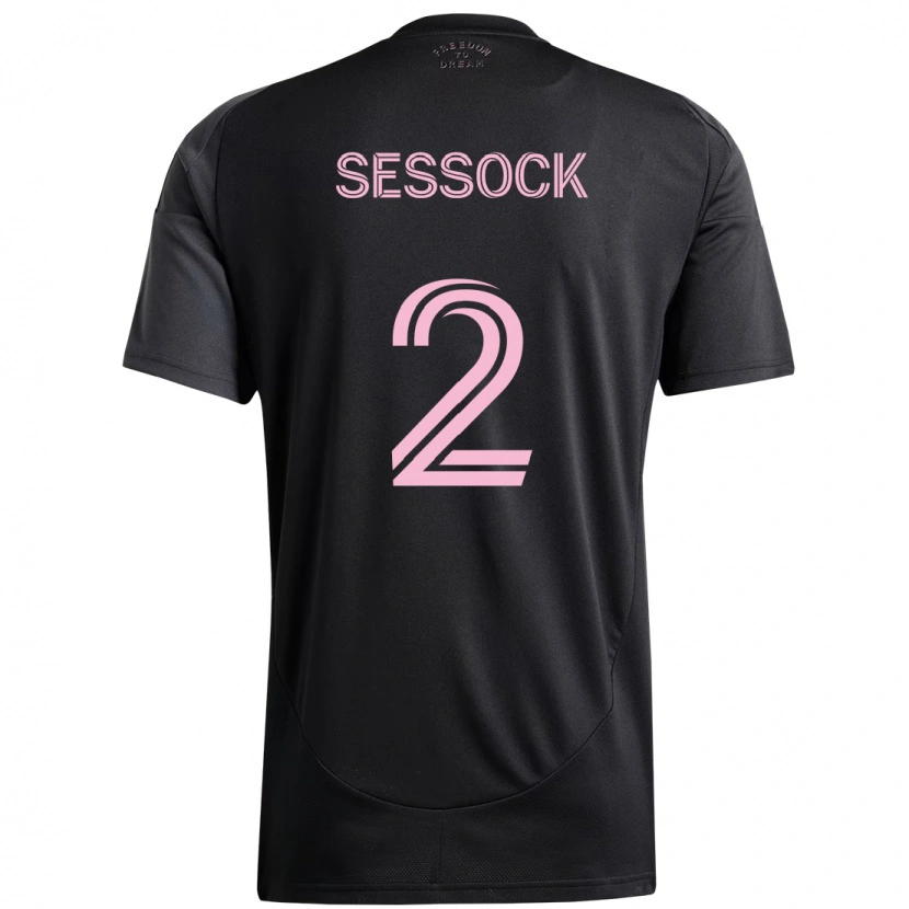 Danxen Uomo Maglia Nykolas Sessock #2 Nero Rosa Kit Gara Away 2025/26 Maglietta