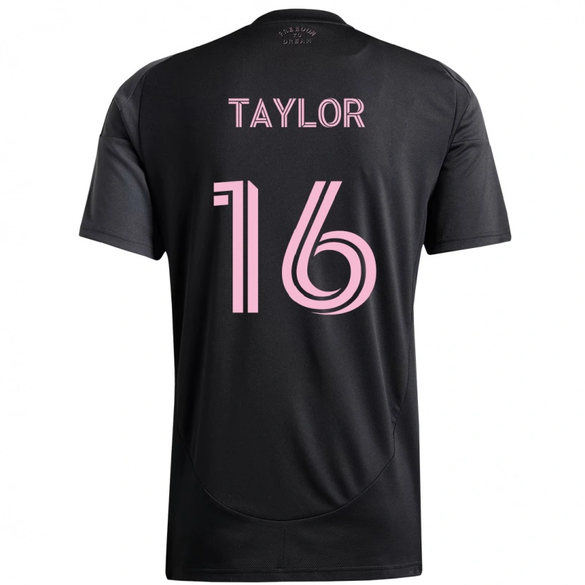 Danxen Uomo Maglia Robert Taylor #16 Nero Rosa Kit Gara Away 2025/26 Maglietta