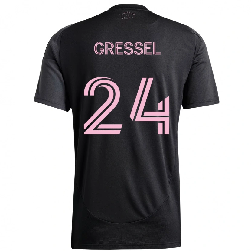 Danxen Uomo Maglia Julian Gressel #24 Nero Rosa Kit Gara Away 2025/26 Maglietta