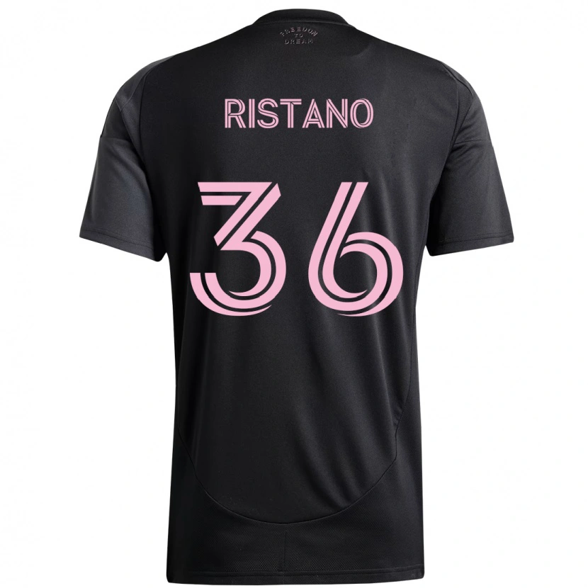 Danxen Uomo Maglia Alejo Ristano #36 Nero Rosa Kit Gara Away 2025/26 Maglietta