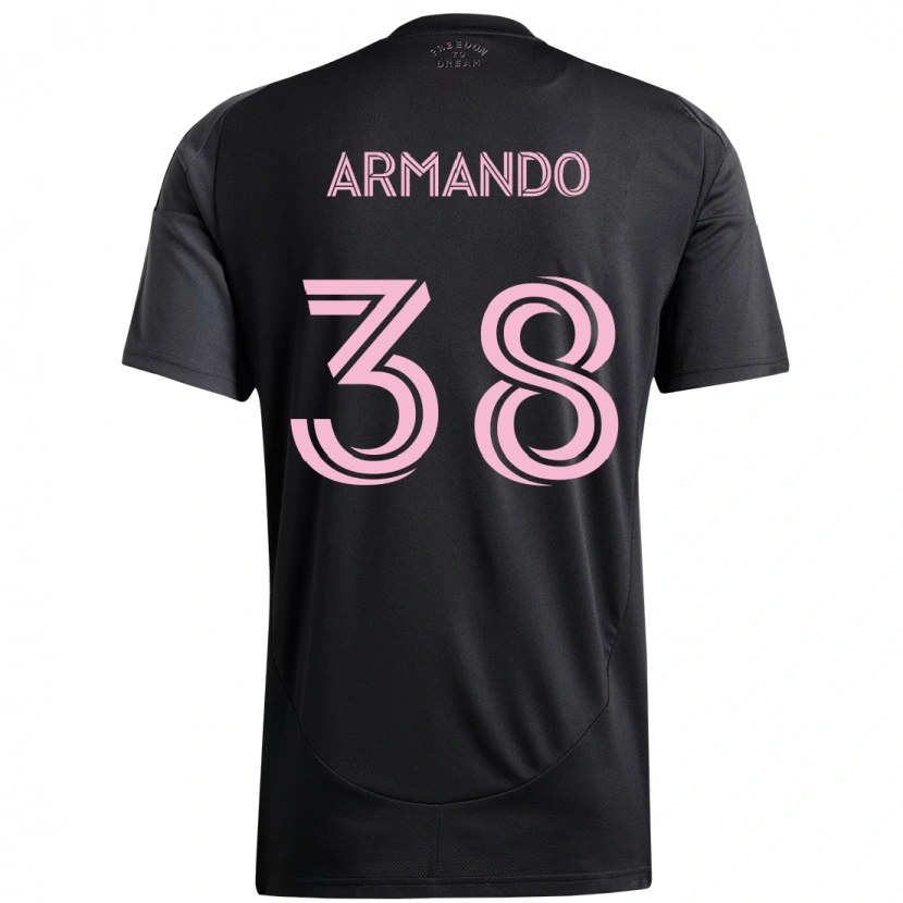 Danxen Uomo Maglia Máximo Armando #38 Nero Rosa Kit Gara Away 2025/26 Maglietta