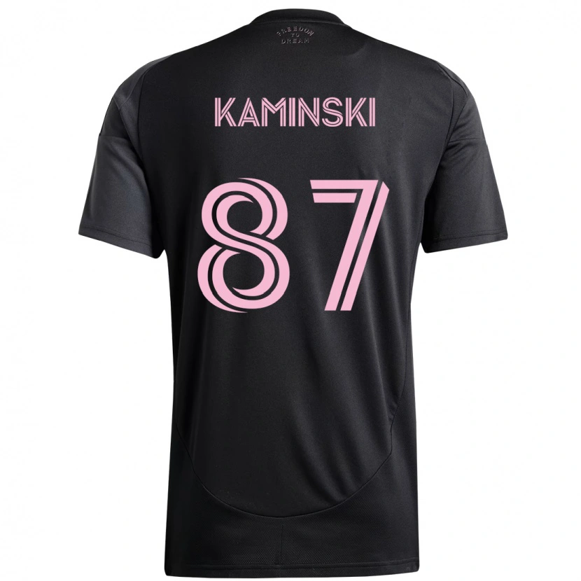Danxen Uomo Maglia Brett Kaminski #87 Nero Rosa Kit Gara Away 2025/26 Maglietta