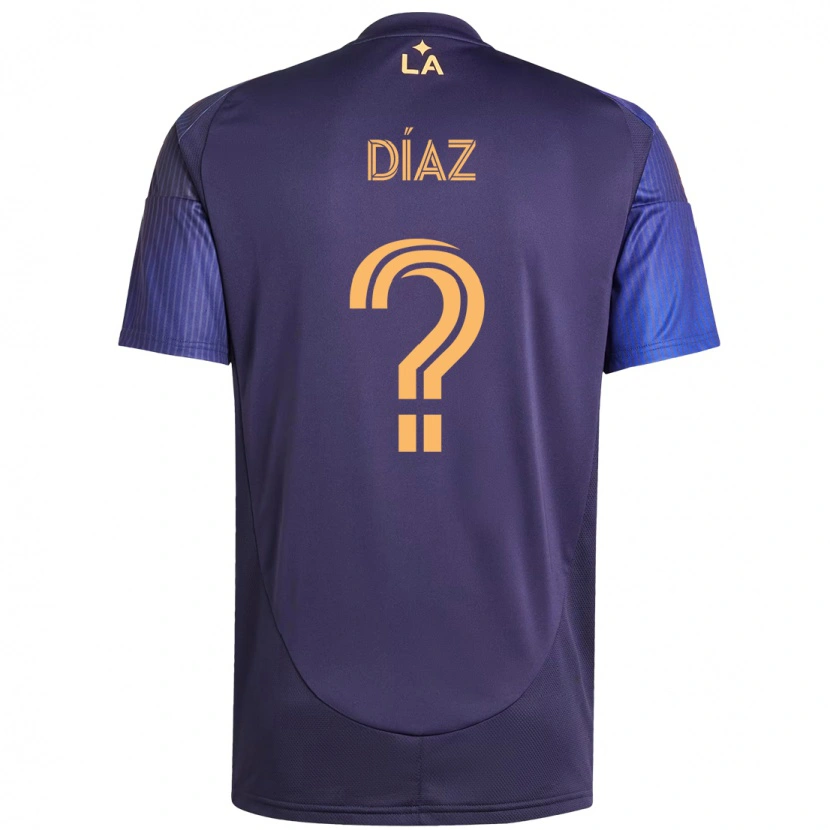 Danxen Uomo Maglia Carlos Díaz #0 Viola Blu Kit Gara Away 2025/26 Maglietta