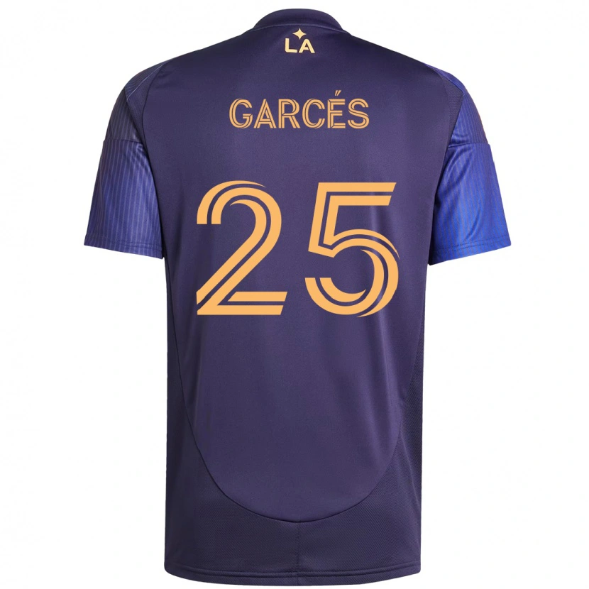 Danxen Uomo Maglia Carlos Garcés #25 Viola Blu Kit Gara Away 2025/26 Maglietta