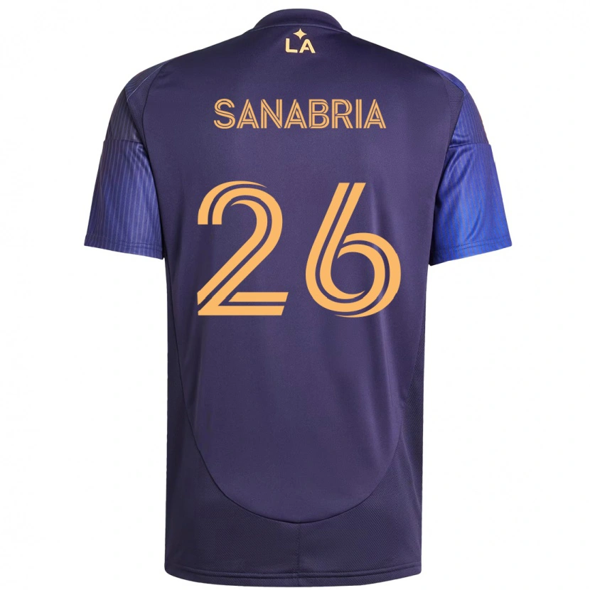 Danxen Uomo Maglia Lucas Sanabria #26 Viola Blu Kit Gara Away 2025/26 Maglietta