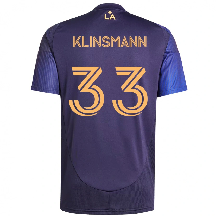 Danxen Uomo Maglia Jonathan Klinsmann #33 Viola Blu Kit Gara Away 2025/26 Maglietta