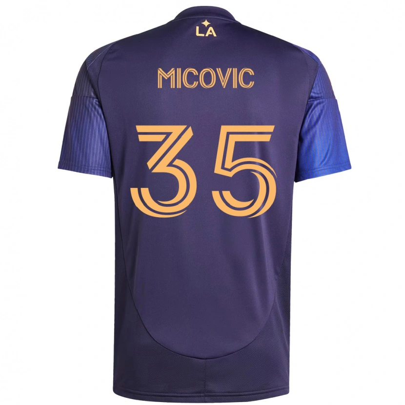 Danxen Uomo Maglia Novak Micovic #35 Viola Blu Kit Gara Away 2025/26 Maglietta