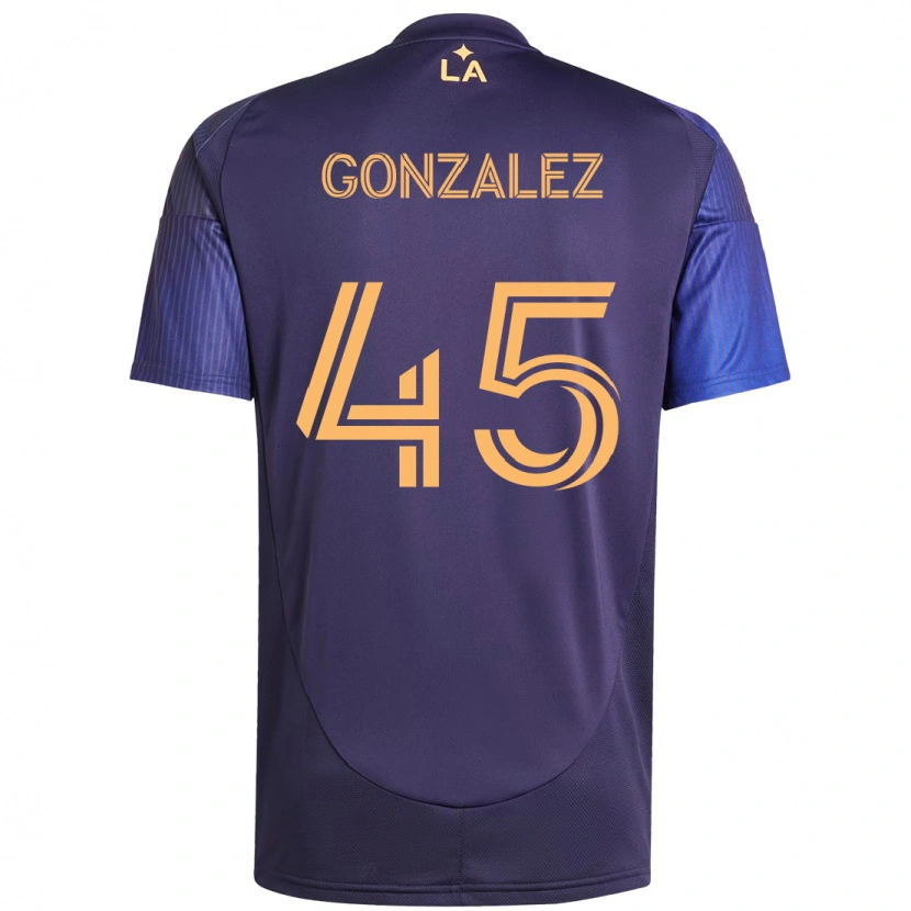 Danxen Uomo Maglia Adrián González #45 Viola Blu Kit Gara Away 2025/26 Maglietta