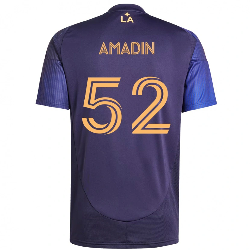 Danxen Uomo Maglia Elijah Amadin #52 Viola Blu Kit Gara Away 2025/26 Maglietta