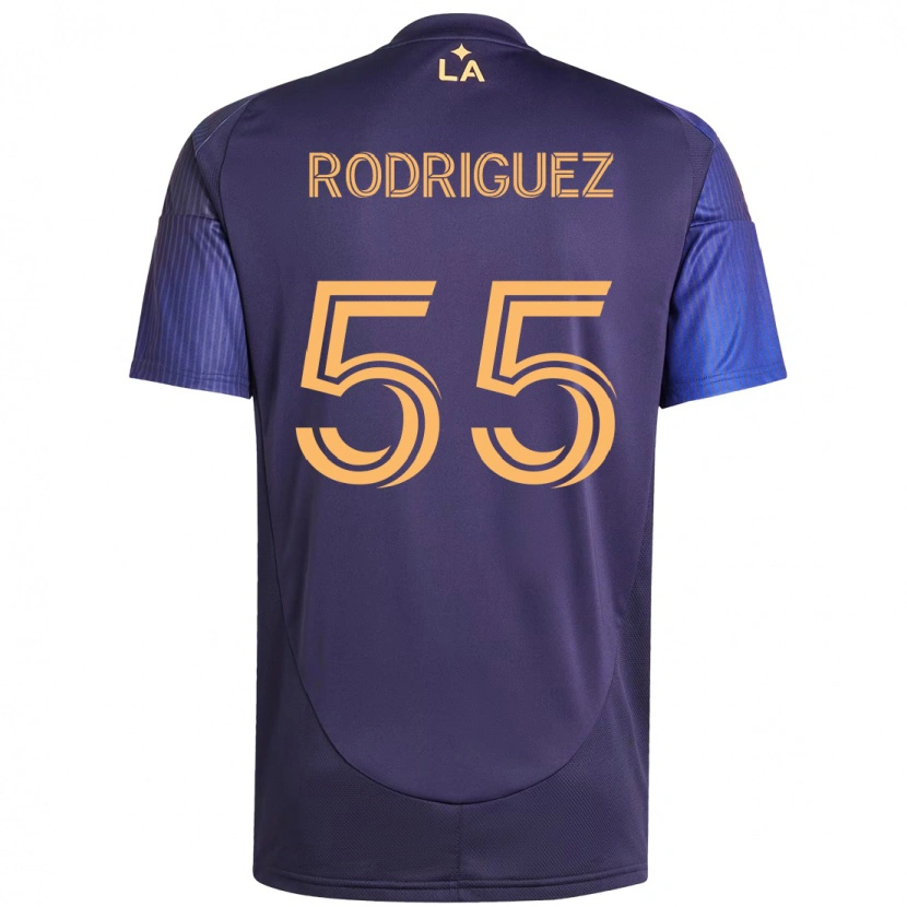 Danxen Uomo Maglia Diego Rodriguez #55 Viola Blu Kit Gara Away 2025/26 Maglietta