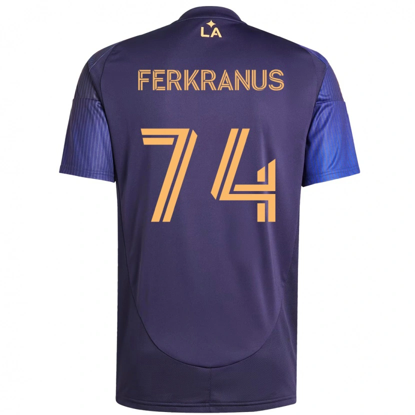 Danxen Uomo Maglia Marcus Ferkranus #74 Viola Blu Kit Gara Away 2025/26 Maglietta