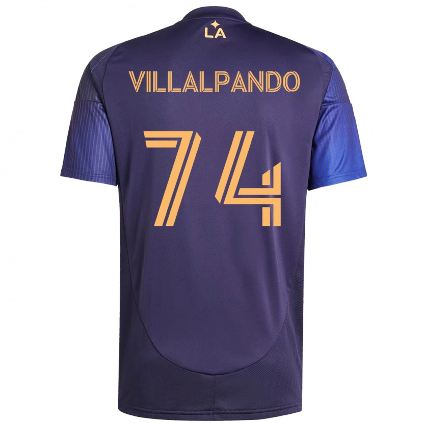 Danxen Uomo Maglia Sergio Villalpando #74 Viola Blu Kit Gara Away 2025/26 Maglietta