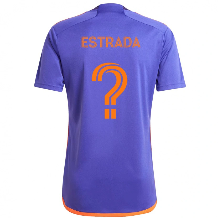 Danxen Uomo Maglia Jorge Estrada #0 Viola Arancione Kit Gara Away 2025/26 Maglietta