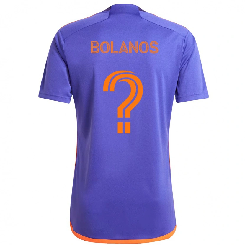 Danxen Uomo Maglia Omar Bolaños #0 Viola Arancione Kit Gara Away 2025/26 Maglietta