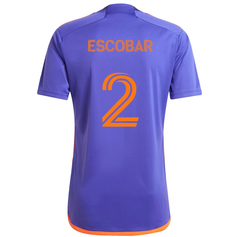 Danxen Uomo Maglia Franco Escobar #2 Viola Arancione Kit Gara Away 2025/26 Maglietta