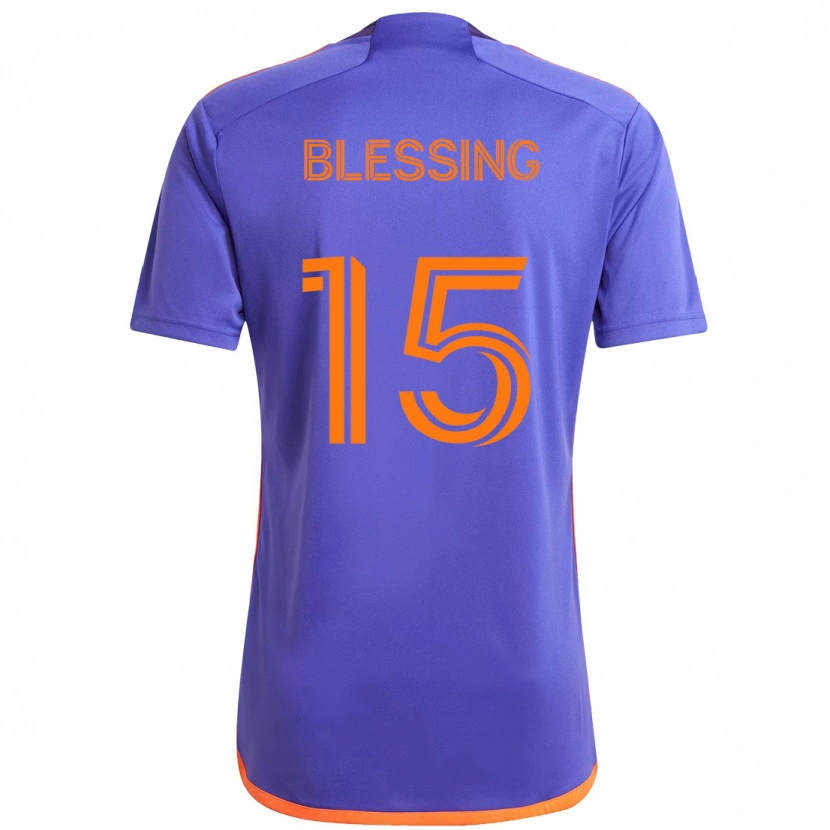 Danxen Uomo Maglia Latif Blessing #15 Viola Arancione Kit Gara Away 2025/26 Maglietta