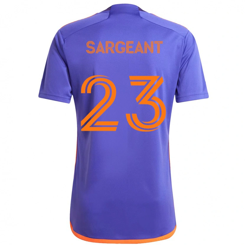 Danxen Uomo Maglia Kieran Sargeant #23 Viola Arancione Kit Gara Away 2025/26 Maglietta
