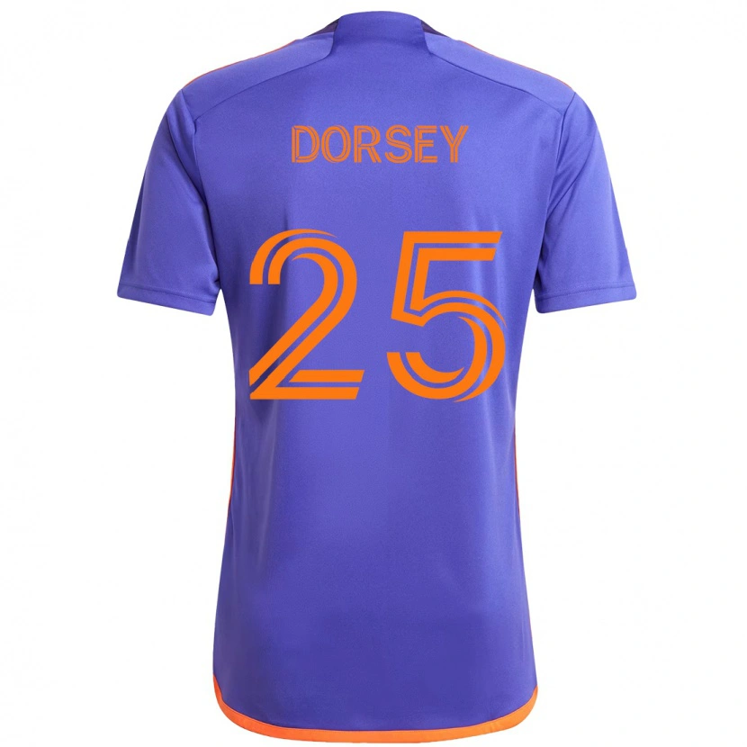 Danxen Uomo Maglia Griffin Dorsey #25 Viola Arancione Kit Gara Away 2025/26 Maglietta