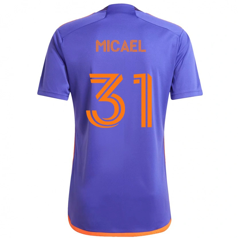 Danxen Uomo Maglia Micael #31 Viola Arancione Kit Gara Away 2025/26 Maglietta