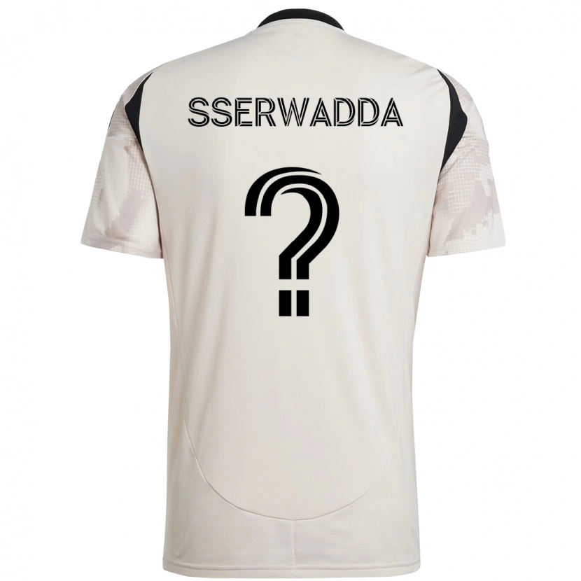 Danxen Uomo Maglia Steven Sserwadda #0 Beige Nero Kit Gara Away 2025/26 Maglietta