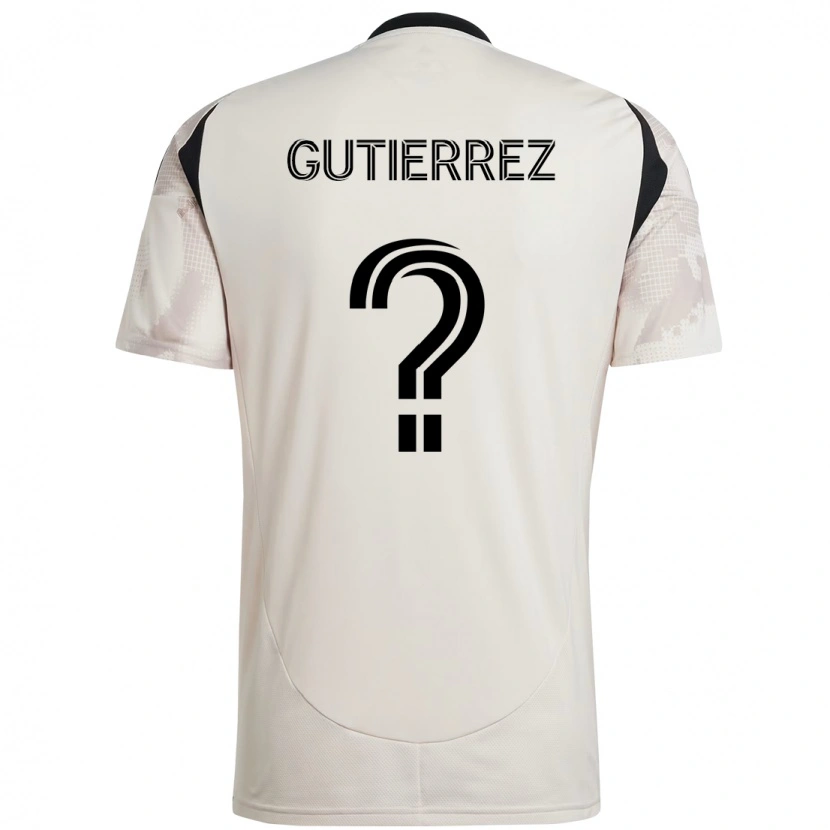 Danxen Uomo Maglia Juan Gutiérrez #0 Beige Nero Kit Gara Away 2025/26 Maglietta