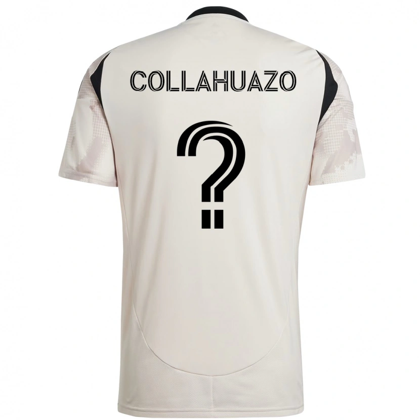 Danxen Uomo Maglia Jair Collahuazo #0 Beige Nero Kit Gara Away 2025/26 Maglietta