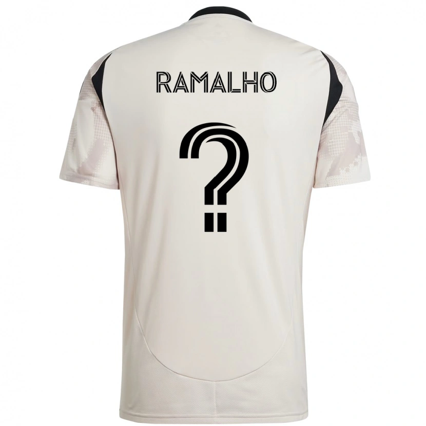 Danxen Uomo Maglia Caio Ramalho #0 Beige Nero Kit Gara Away 2025/26 Maglietta