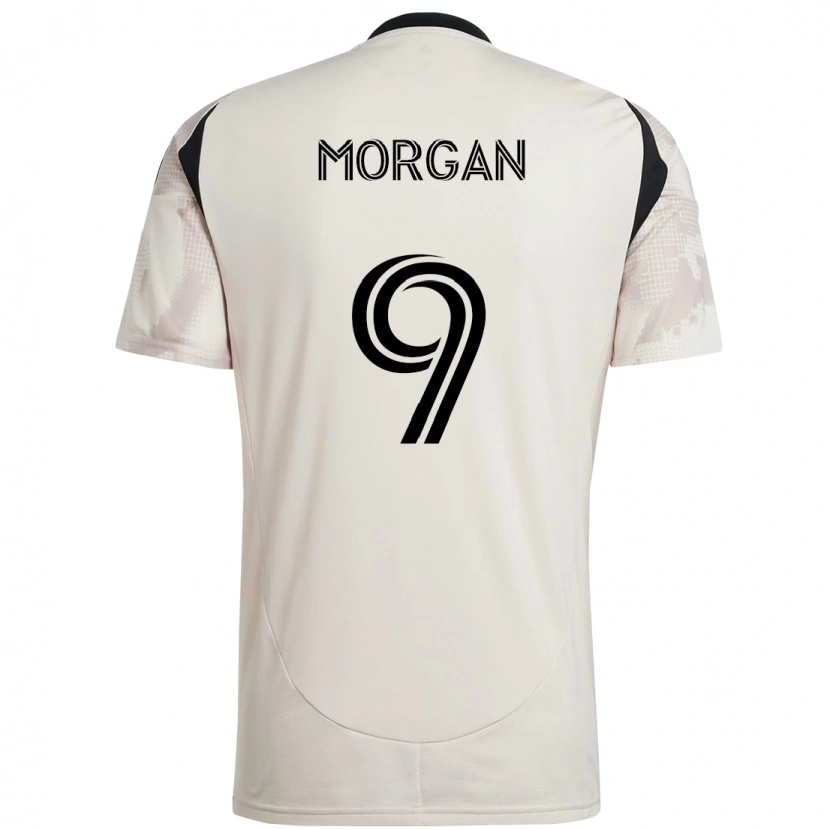 Danxen Uomo Maglia Lewis Morgan #9 Beige Nero Kit Gara Away 2025/26 Maglietta