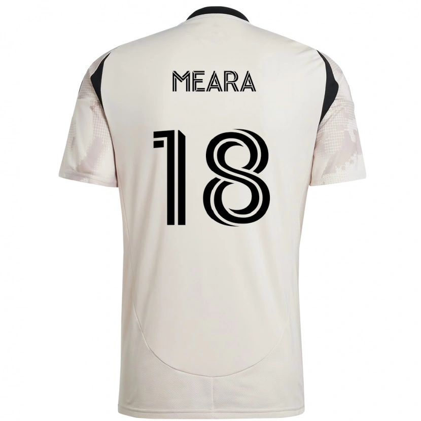 Danxen Uomo Maglia Ryan Meara #18 Beige Nero Kit Gara Away 2025/26 Maglietta