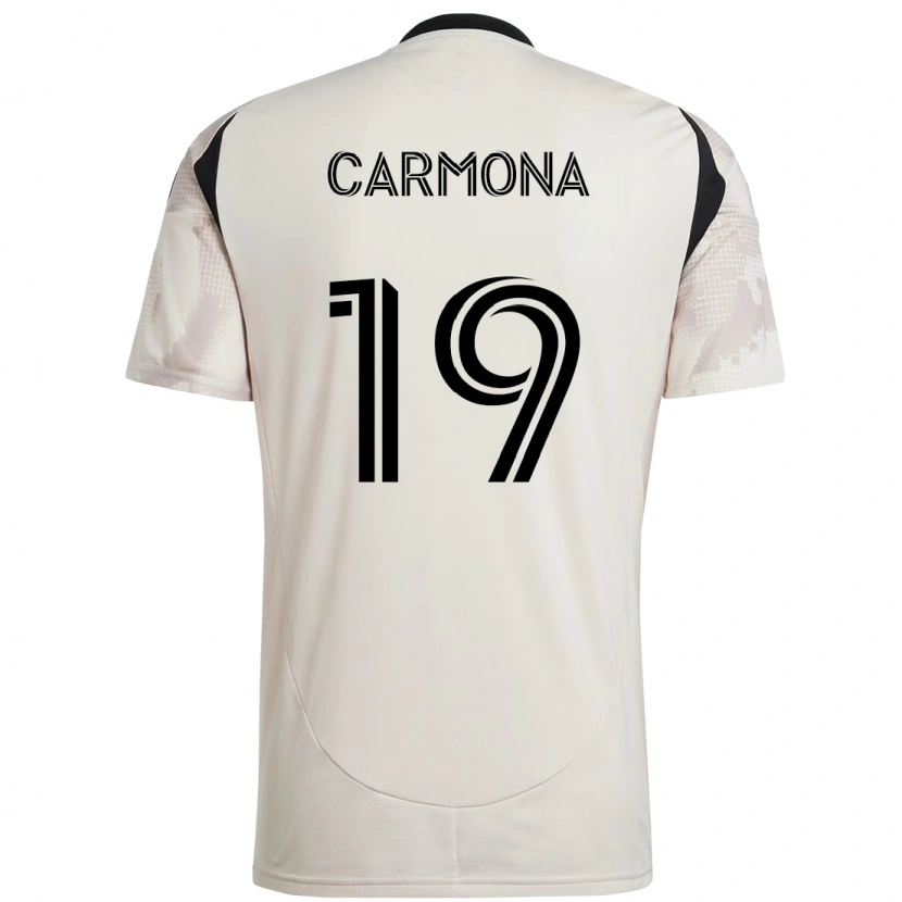 Danxen Uomo Maglia Wikelman Carmona #19 Beige Nero Kit Gara Away 2025/26 Maglietta