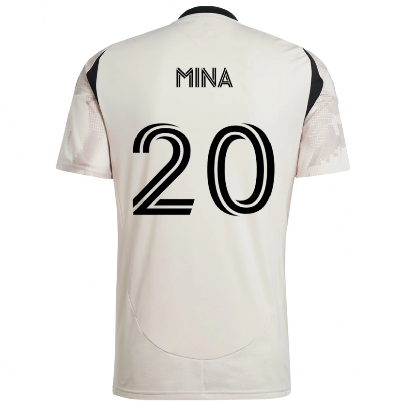 Danxen Uomo Maglia Juan Mina #20 Beige Nero Kit Gara Away 2025/26 Maglietta