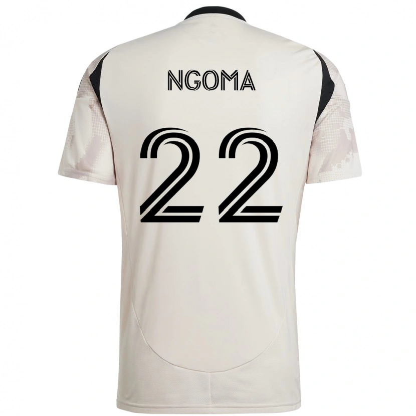 Danxen Uomo Maglia Serge Ngoma Jr. #22 Beige Nero Kit Gara Away 2025/26 Maglietta