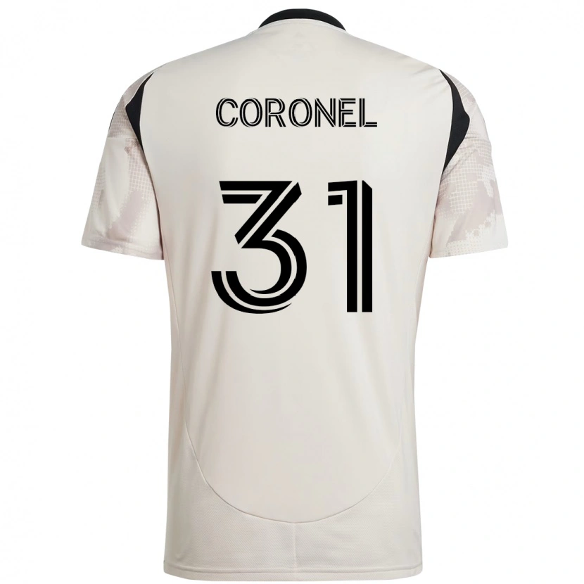 Danxen Uomo Maglia Carlos Coronel #31 Beige Nero Kit Gara Away 2025/26 Maglietta