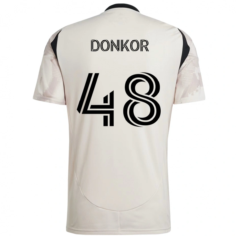 Danxen Uomo Maglia Ronald Donkor #48 Beige Nero Kit Gara Away 2025/26 Maglietta