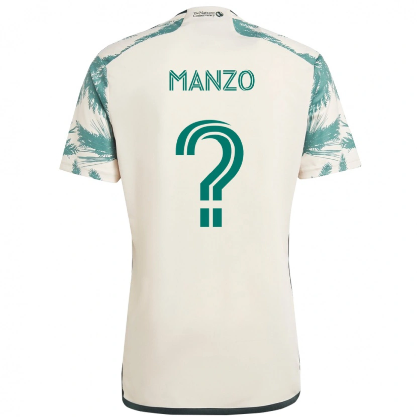 Danxen Uomo Maglia Alexis Manzo #0 Beige Verde Kit Gara Away 2025/26 Maglietta