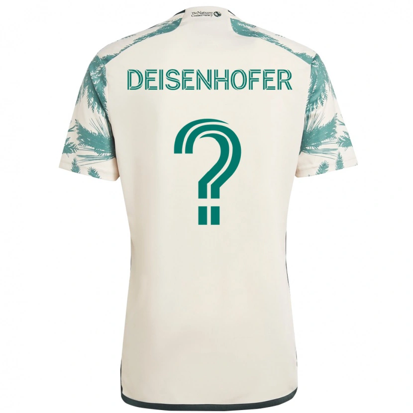 Danxen Uomo Maglia Maximilian Deisenhofer #0 Beige Verde Kit Gara Away 2025/26 Maglietta