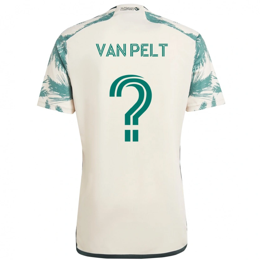Danxen Uomo Maglia Kennan Van Pelt #0 Beige Verde Kit Gara Away 2025/26 Maglietta