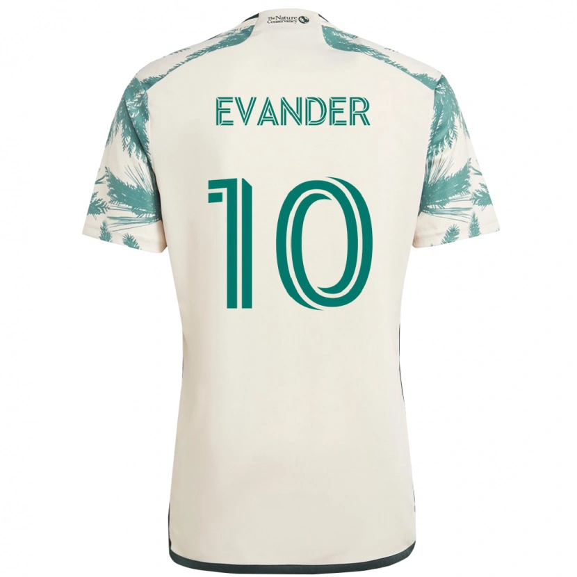 Danxen Uomo Maglia Evander #10 Beige Verde Kit Gara Away 2025/26 Maglietta