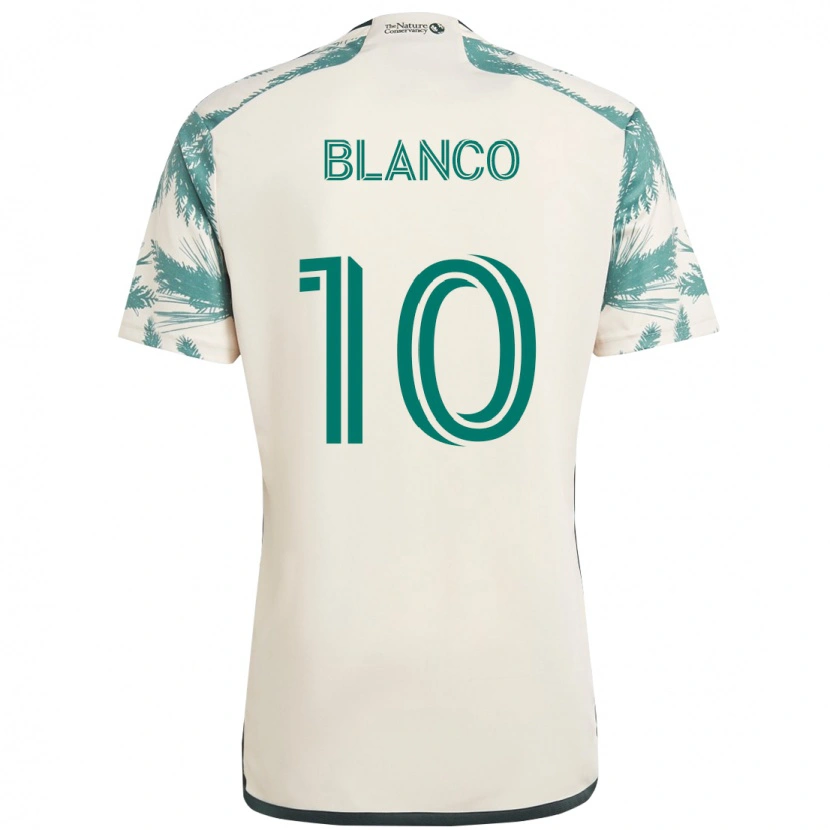 Danxen Uomo Maglia Sebastián Blanco #10 Beige Verde Kit Gara Away 2025/26 Maglietta