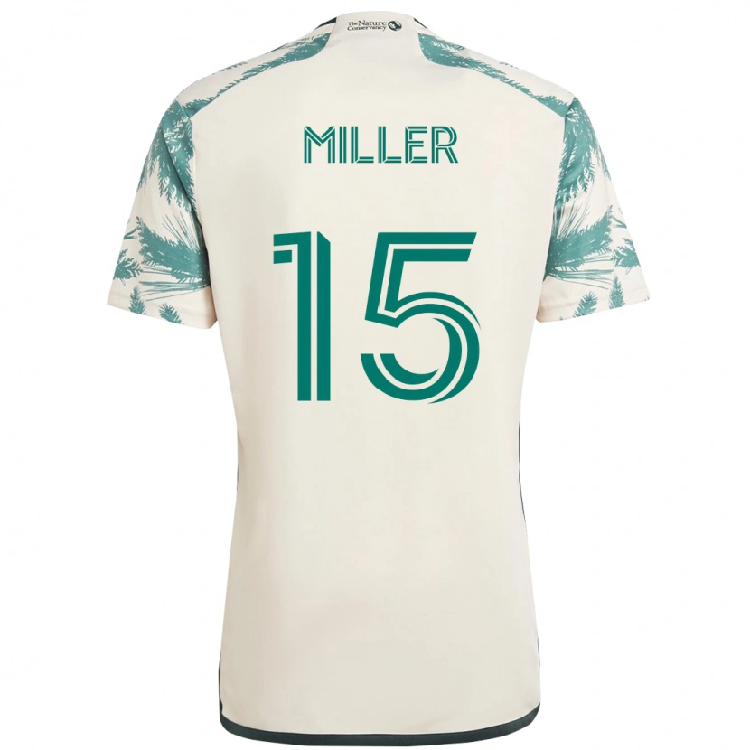 Danxen Uomo Maglia Eric Miller #15 Beige Verde Kit Gara Away 2025/26 Maglietta