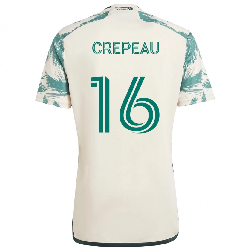 Danxen Uomo Maglia Maxime Crépeau #16 Beige Verde Kit Gara Away 2025/26 Maglietta