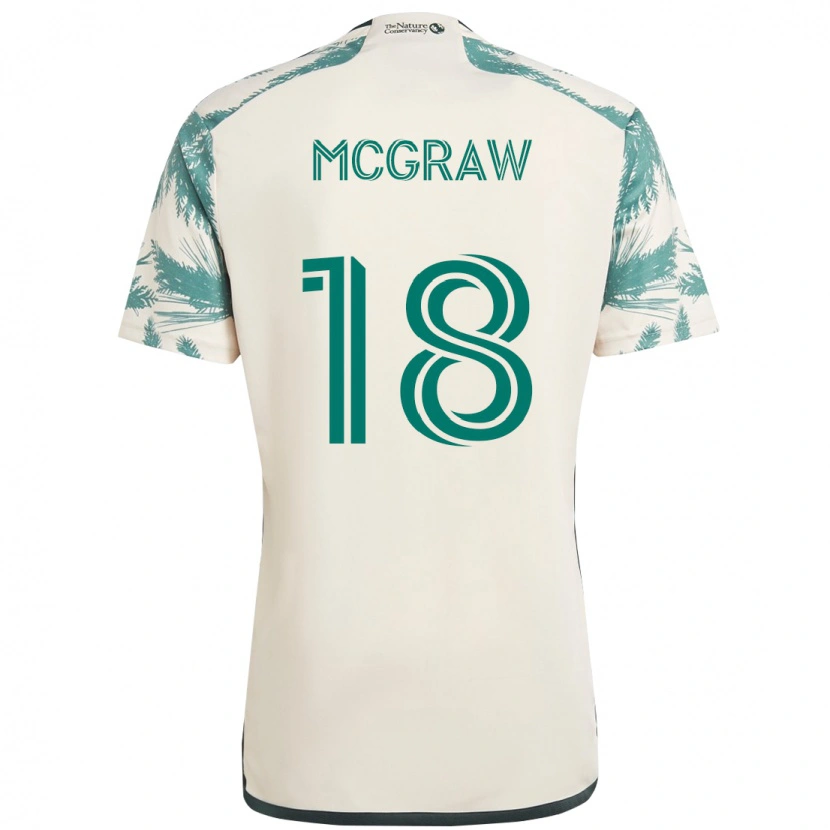 Danxen Uomo Maglia Zac Mcgraw #18 Beige Verde Kit Gara Away 2025/26 Maglietta