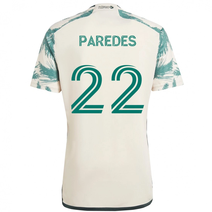 Danxen Uomo Maglia Cristhian Paredes #22 Beige Verde Kit Gara Away 2025/26 Maglietta
