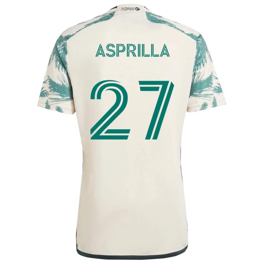 Danxen Uomo Maglia Dairon Asprilla #27 Beige Verde Kit Gara Away 2025/26 Maglietta