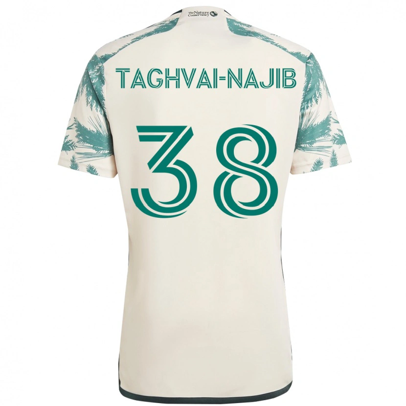 Danxen Uomo Maglia Braxton Taghvai-Najib #38 Beige Verde Kit Gara Away 2025/26 Maglietta