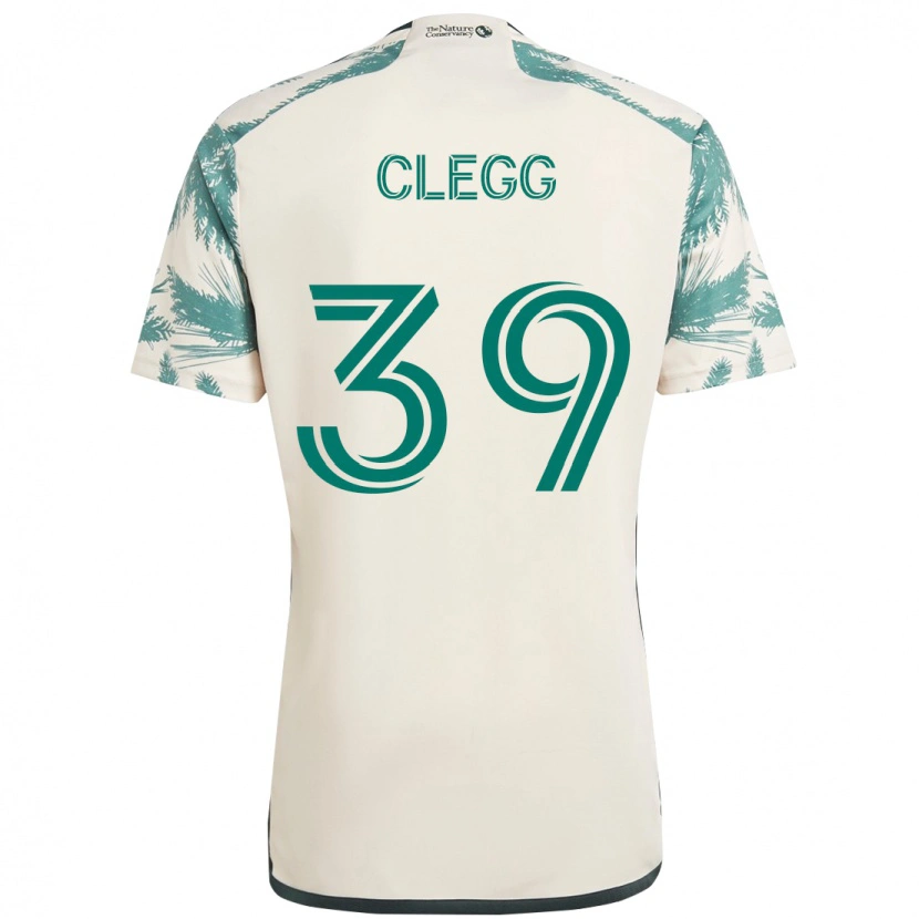 Danxen Uomo Maglia Tyler Clegg #39 Beige Verde Kit Gara Away 2025/26 Maglietta