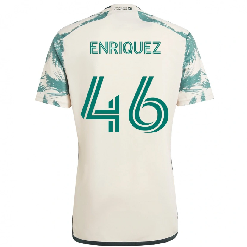 Danxen Uomo Maglia Adolfo Enriquez #46 Beige Verde Kit Gara Away 2025/26 Maglietta