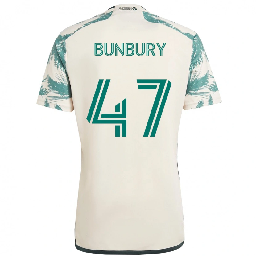 Danxen Uomo Maglia Mataeo Bunbury #47 Beige Verde Kit Gara Away 2025/26 Maglietta
