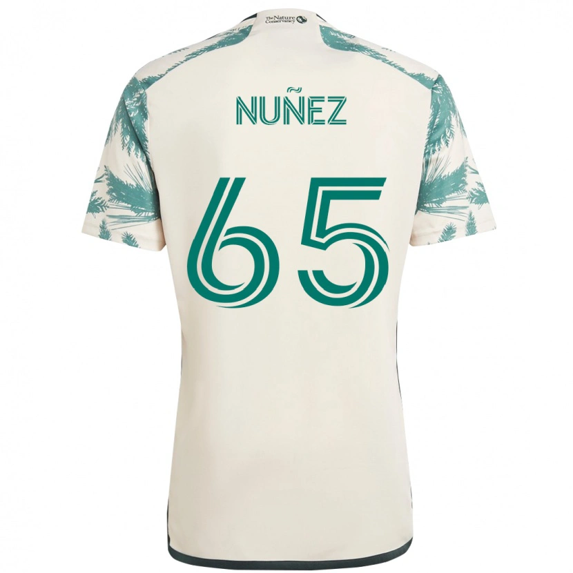 Danxen Uomo Maglia Daniel Núñez #65 Beige Verde Kit Gara Away 2025/26 Maglietta