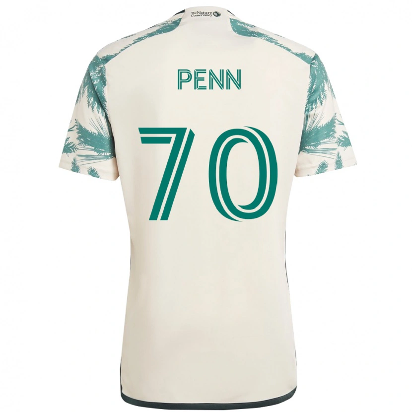 Danxen Uomo Maglia Josh Penn #70 Beige Verde Kit Gara Away 2025/26 Maglietta
